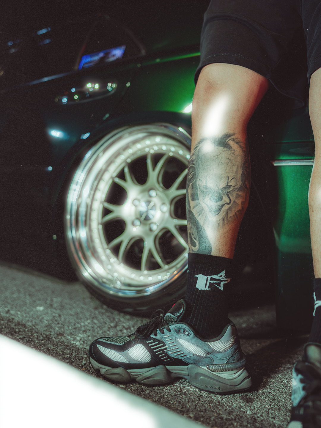 F STAR LOGO CREW SOCKS
