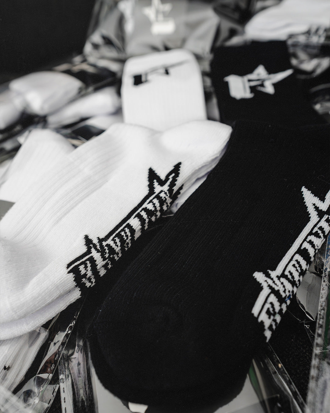F STAR LOGO CREW SOCKS